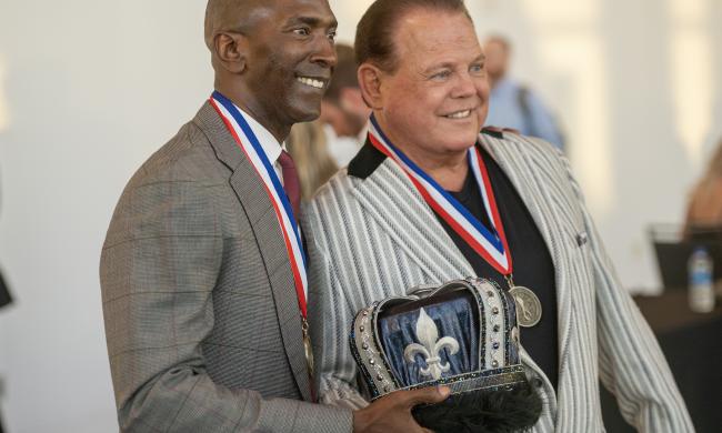 Elliott Perry and Jerry Lawler pose for photo