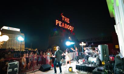 Band Playing on Rooftop of Peabody