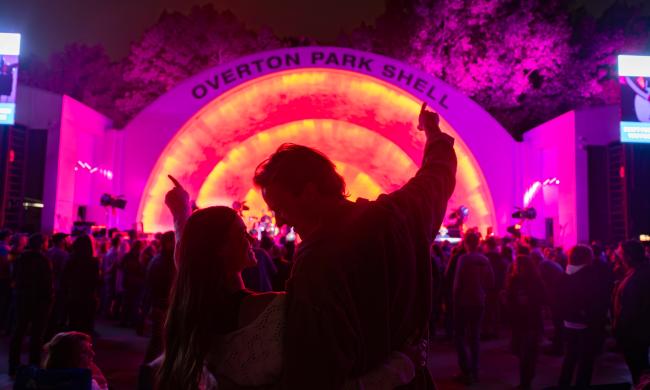 Two people in a concert