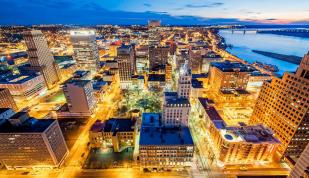 Aerial view of downtown Memphis