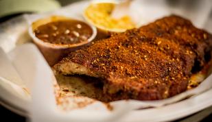 Dry rub ribs from World Famous Rendezvous.