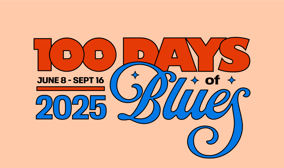 100 days of blues event graphic